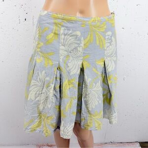 Sundance Size 4 Gray & Yellow Above Knee Pleated Lined Skirt